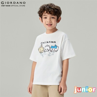 GIORDANO Áo Thun Trẻ Em Ngắn Tay Cổ Tròn In Hình CHIIKAWA Collection Junior's Short-Sleeve Graphic T-Shirt 3086318-02