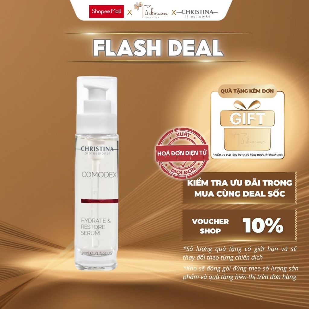 Serum Cấp Ẩm Phục Hồi Độ Mềm Mượt Cho Da Dầu Mụn Christina Comodex Hydrate & Restore Serum