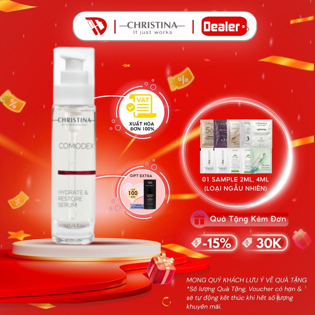 Serum Cấp Nước Và Điều Tiết Bã Nhờn Cho Da Mụn Christina Comodex Hydrate & Restore Serum 30ml