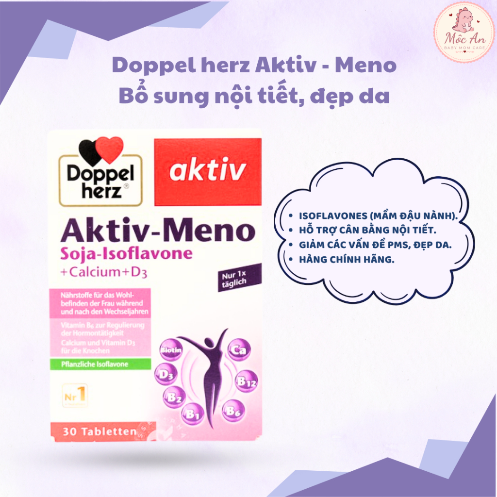 Viên Aktiv Meno Doppelherz  bổ sung nội tiết tố cho nữ Đức - Hộp 30 viên