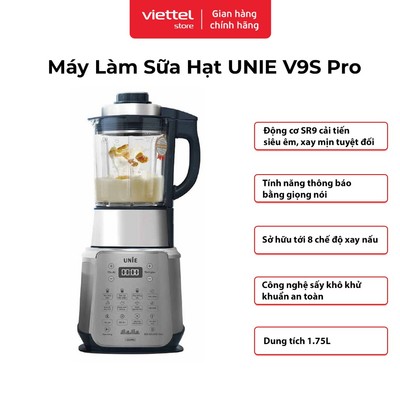 Máy Làm Sữa Hạt UNIE V9S PRO | Dung Tích 1.75L | 8 Chế Độ Xay Nấu | Thông Báo Bằng Giọng Nói