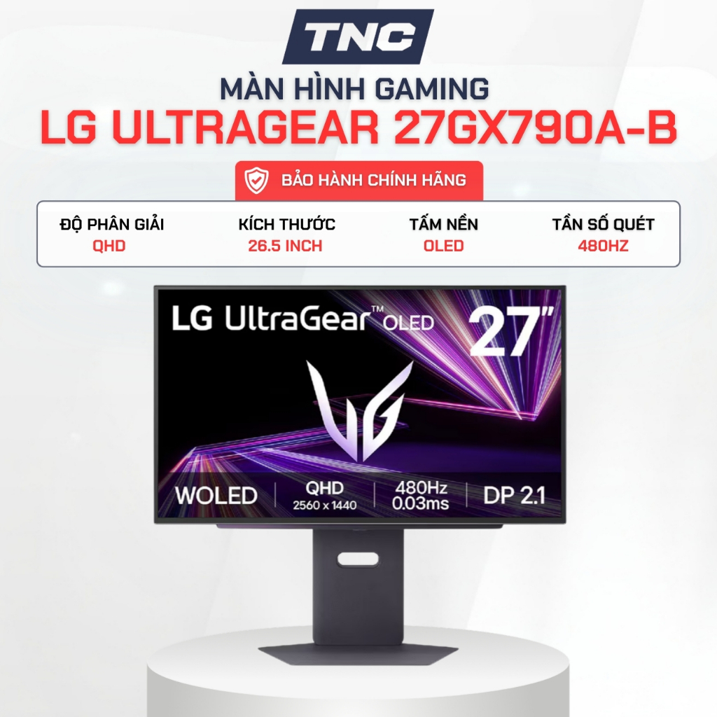 Màn Hình Gaming LG UltraGear 27GX790A-B 26.5 Inch/ OLED/ QHD/ 480Hz/ 0.03ms - Bảo Hành 24 Tháng
