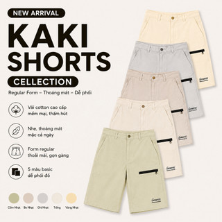 Quần short kaki nam Generos quần lửng túi hộp năng động trẻ trung MF010125007
