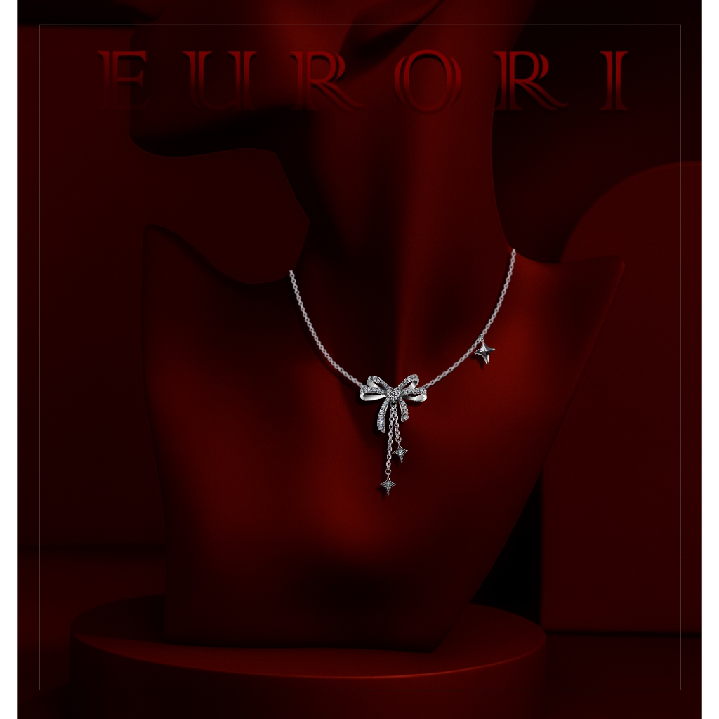 EURORI-Dây chuyền nơ Xinh  Eurori thiết Collection Tied in Elegance - Trang sức với chi tiết nơ và n