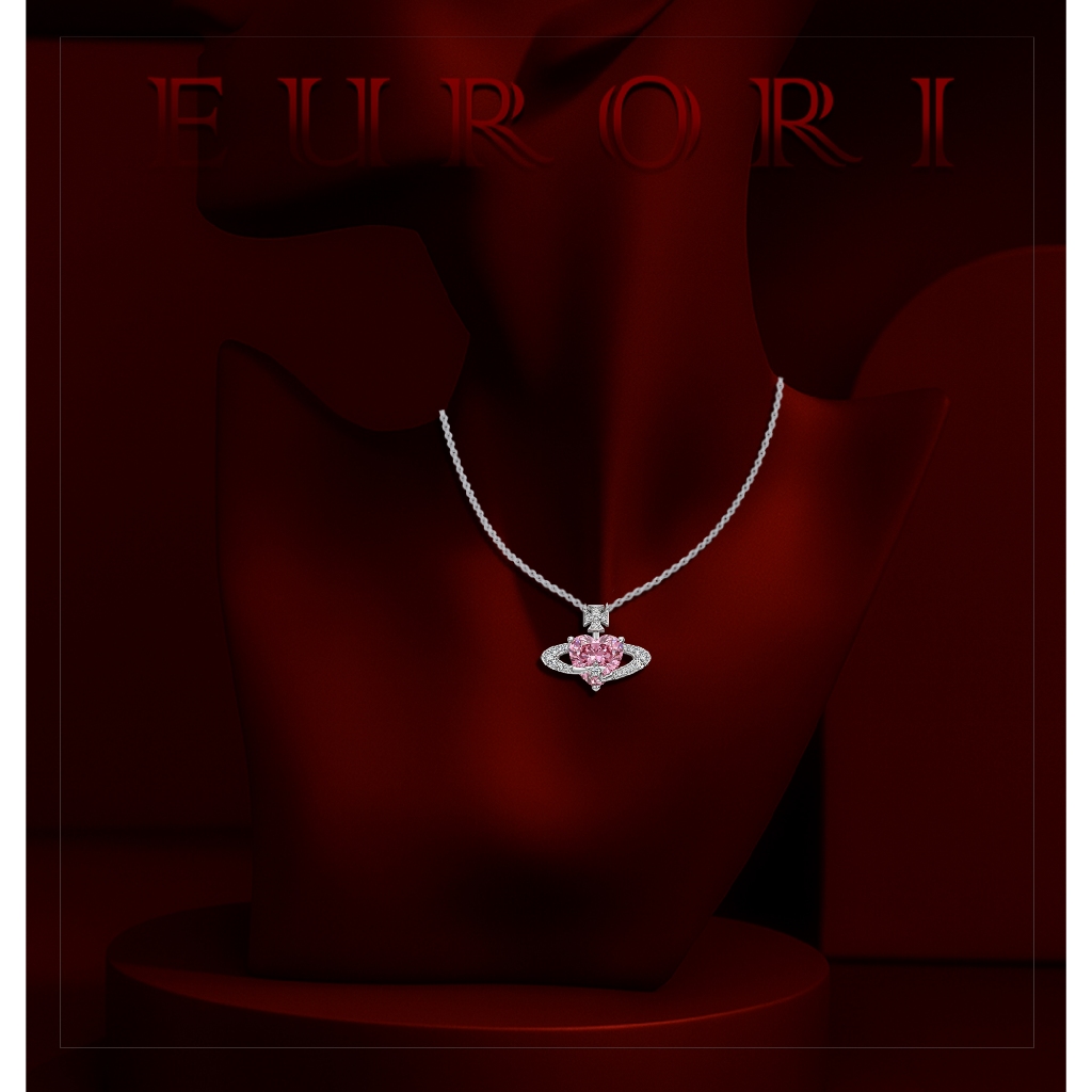 EURORI-Dây chuyền thiết kế Eurori Moissanite Space Necklace sang trọng tinh tế, đính full tấm Moissa