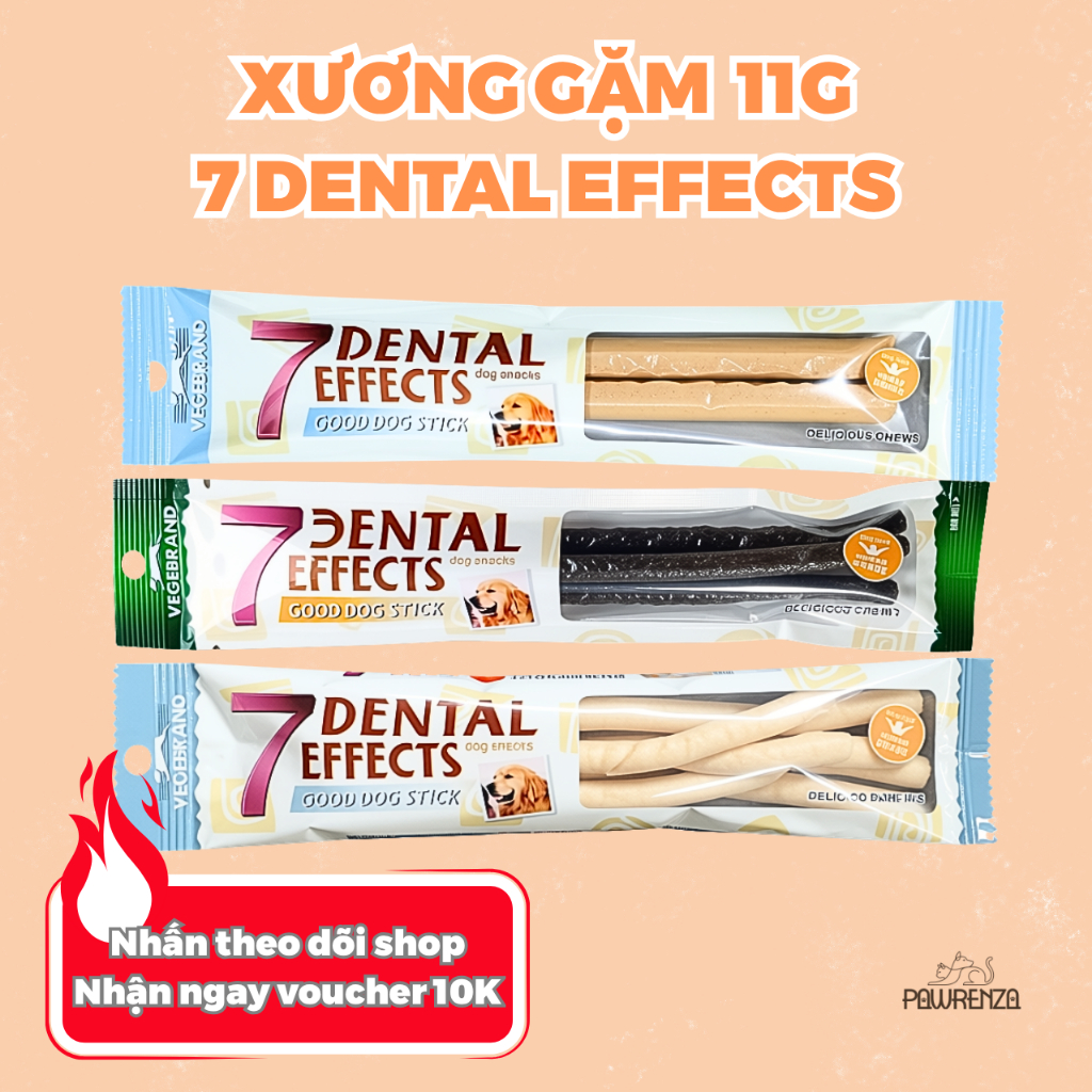 Xương Gặm Cho Chó 7 Dental Effects Thanh 11g - Xương Sạch Răng, Snack Thưởng Cho Chó