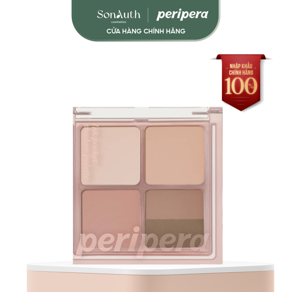 [NHẬP KHẨU] Bảng mắt 4 ô siêu mịn, lên màu chuẩn Peripera Ink Pocket Shadow Palette