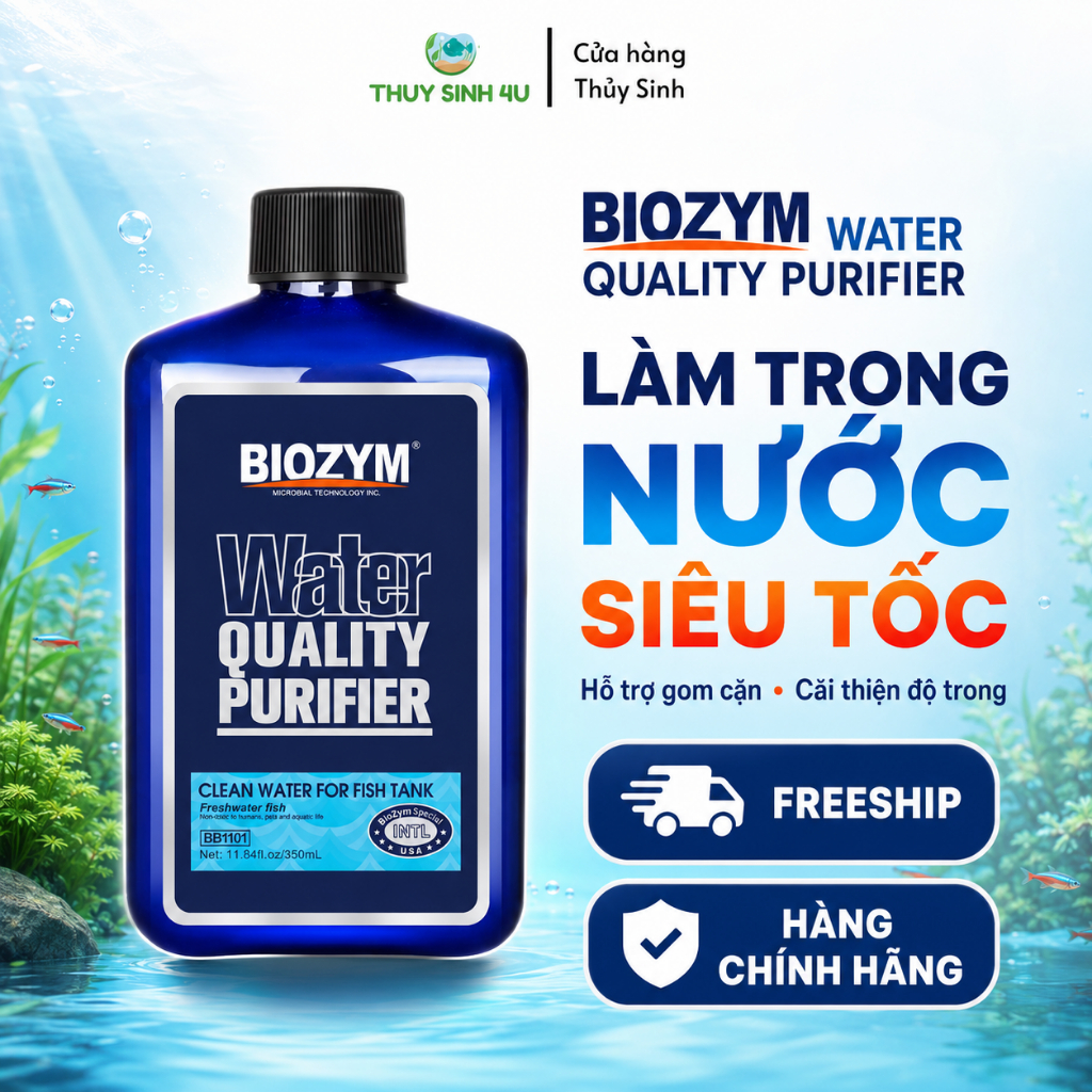 Biozym Water Quality Purifier - dung dịch làm trong nước hồ cá cao cấp từ Biozym