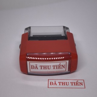 Con dấu ĐÃ THU TIỀN kích thước 37x13mm. Mực Đỏ
