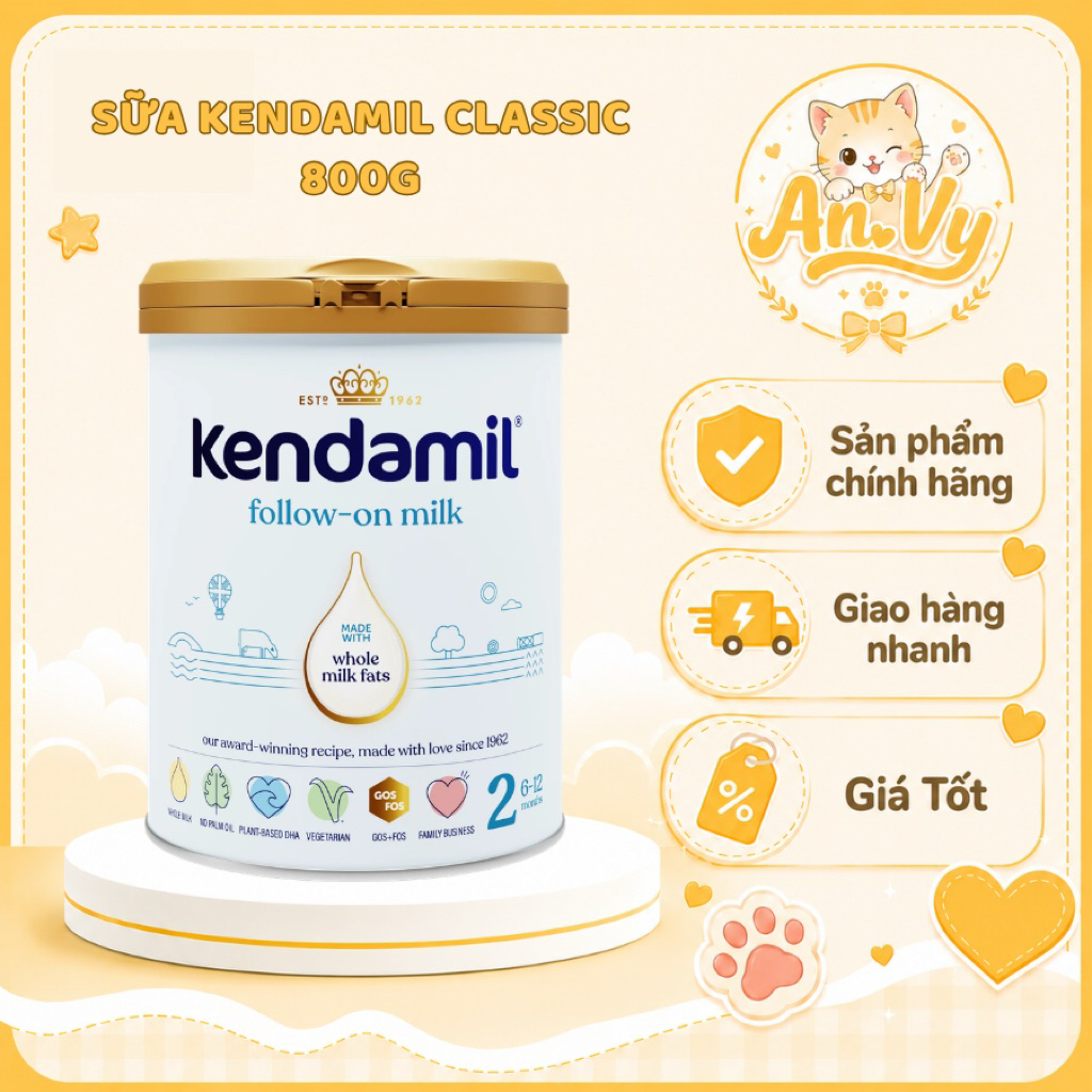 KENDAMIL CLASSIC - Sữa Công Thức Nguyên Kem Kendamil 800g Nhập Khẩu Nguyên Lon Từ Anh Quốc