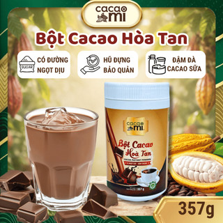 Bột cacao hoà tan pha sẵn đường vị chocolate CacaoMi thức uống sô cô la thơm đậm cacao hũ Halal 357g