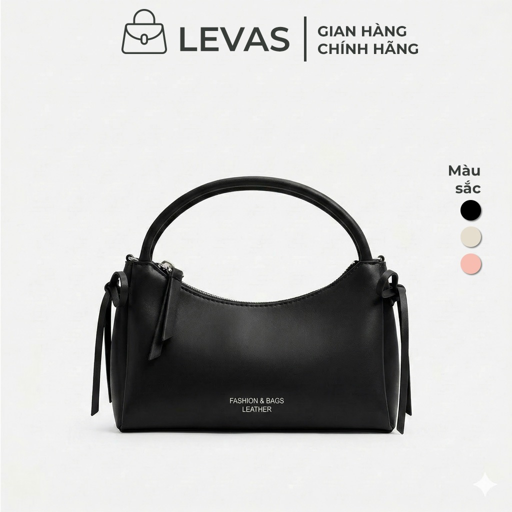 Túi Xách Nữ LEVAS Hazel Bow Da PU Cao Cấp LS010 Trang Trí Nơ Bướm Trend 2026