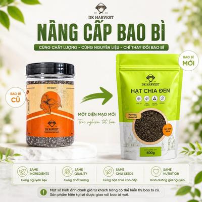 Hạt Chia Đen DK Harvest Nhập Khẩu chính ngạch - Túi 100g/500g - Độ tinh khiết cao Giàu Omega-3, Ăn Kiêng Healthy