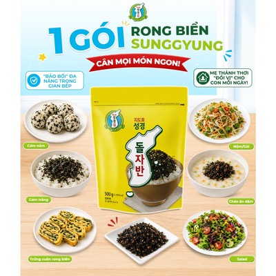 Rong Biển Canxi Nâu Sung Gyung Hàn Quốc Ăn Liền Giòn Ngon, Bổ Dưỡng, Tiện Lợi gói 500gr