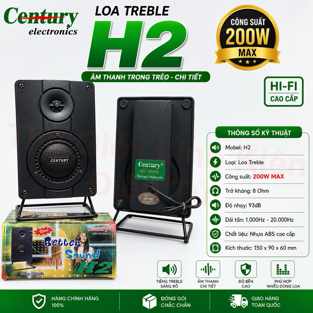 LOA SIÊU TREBLE ( Loa Tép Thạch Anh ) Century H2
