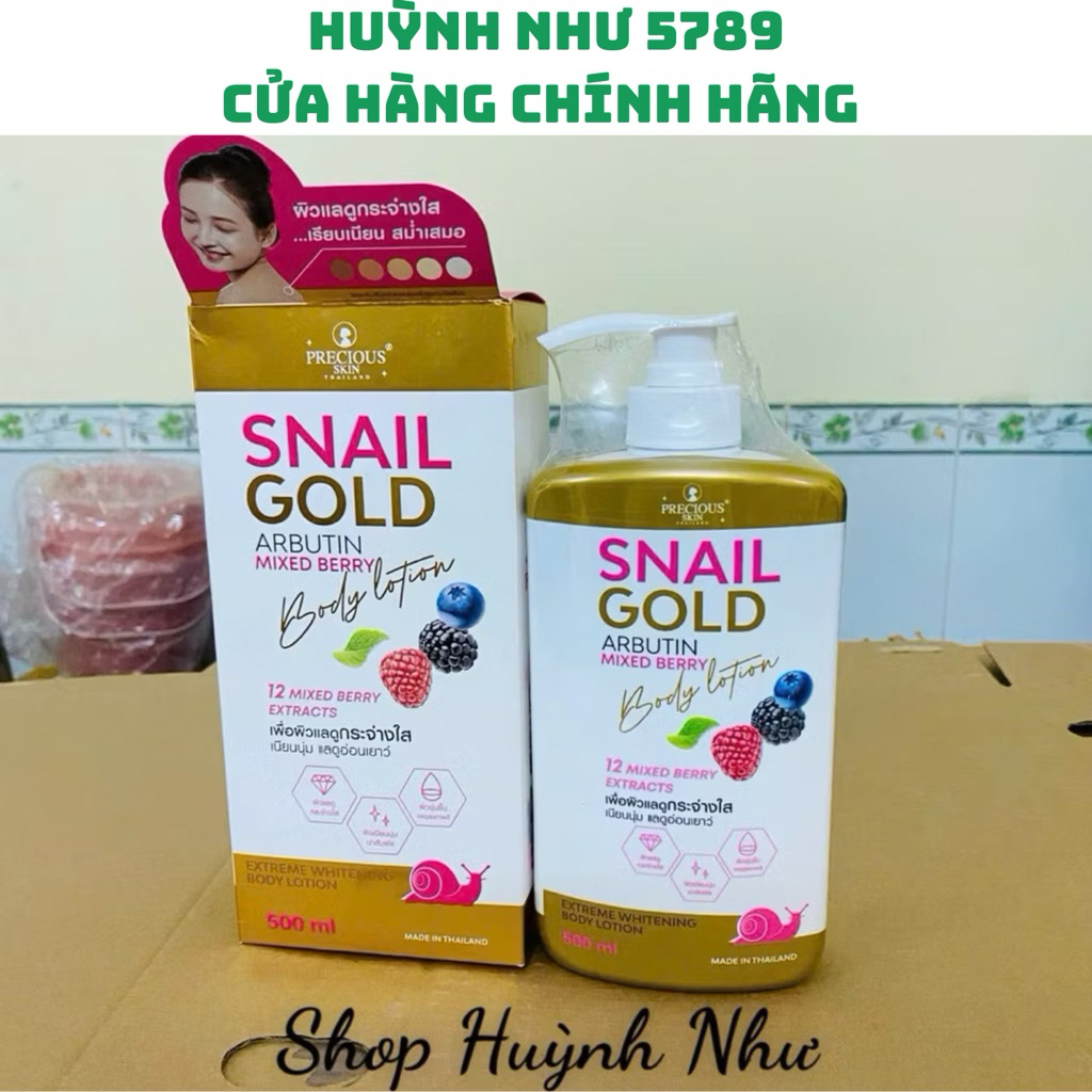 [CHÍNH HÃNG]<Dung tích 500ml>Sữa dưỡng thể Snail Gold Arbutin lotion cấp ẩm, dưỡng trắng sáng da Mix