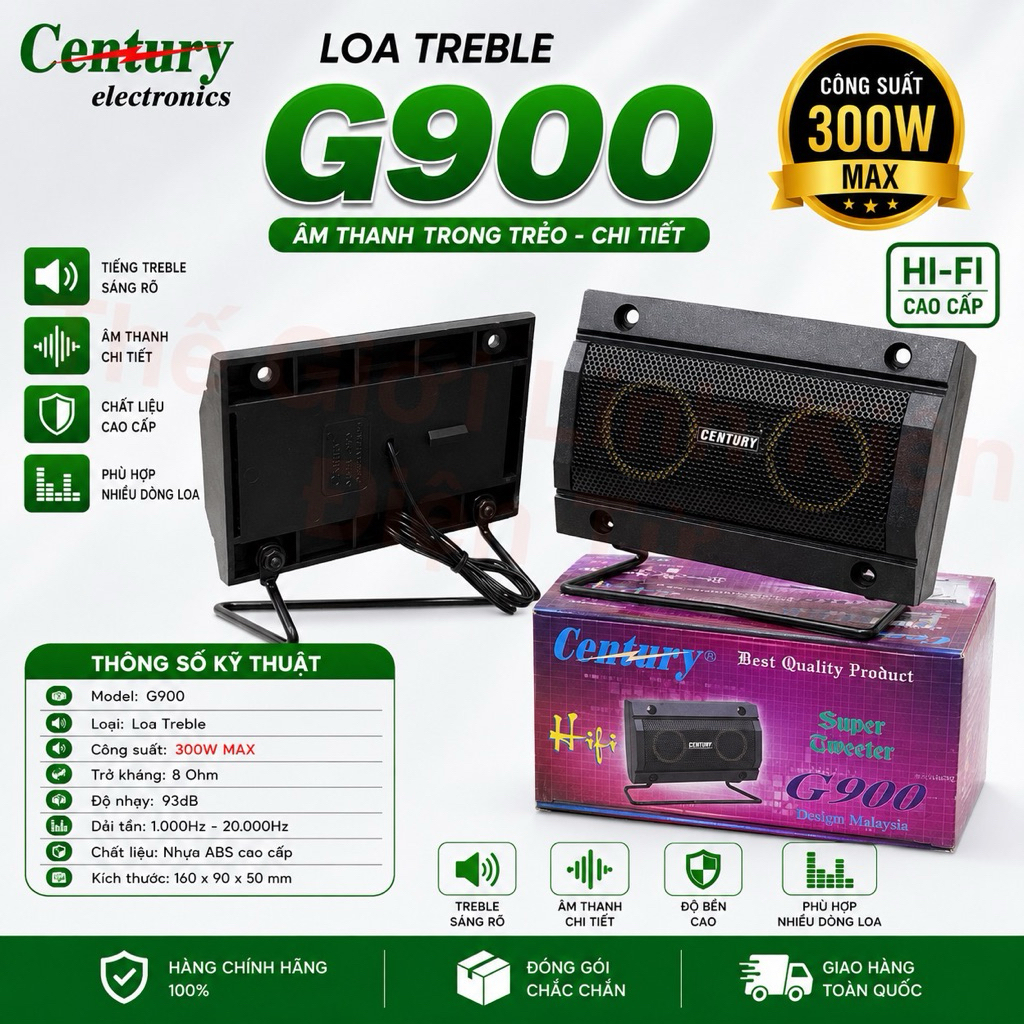LOA SIÊU TREBLE ( Loa Tép Thạch Anh ) Century G900