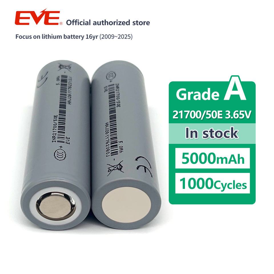 Pin EVE 21700 50E 5000mAh 3.65V Li-ion Flat Top Cell Pin Sạc Chính Hãng