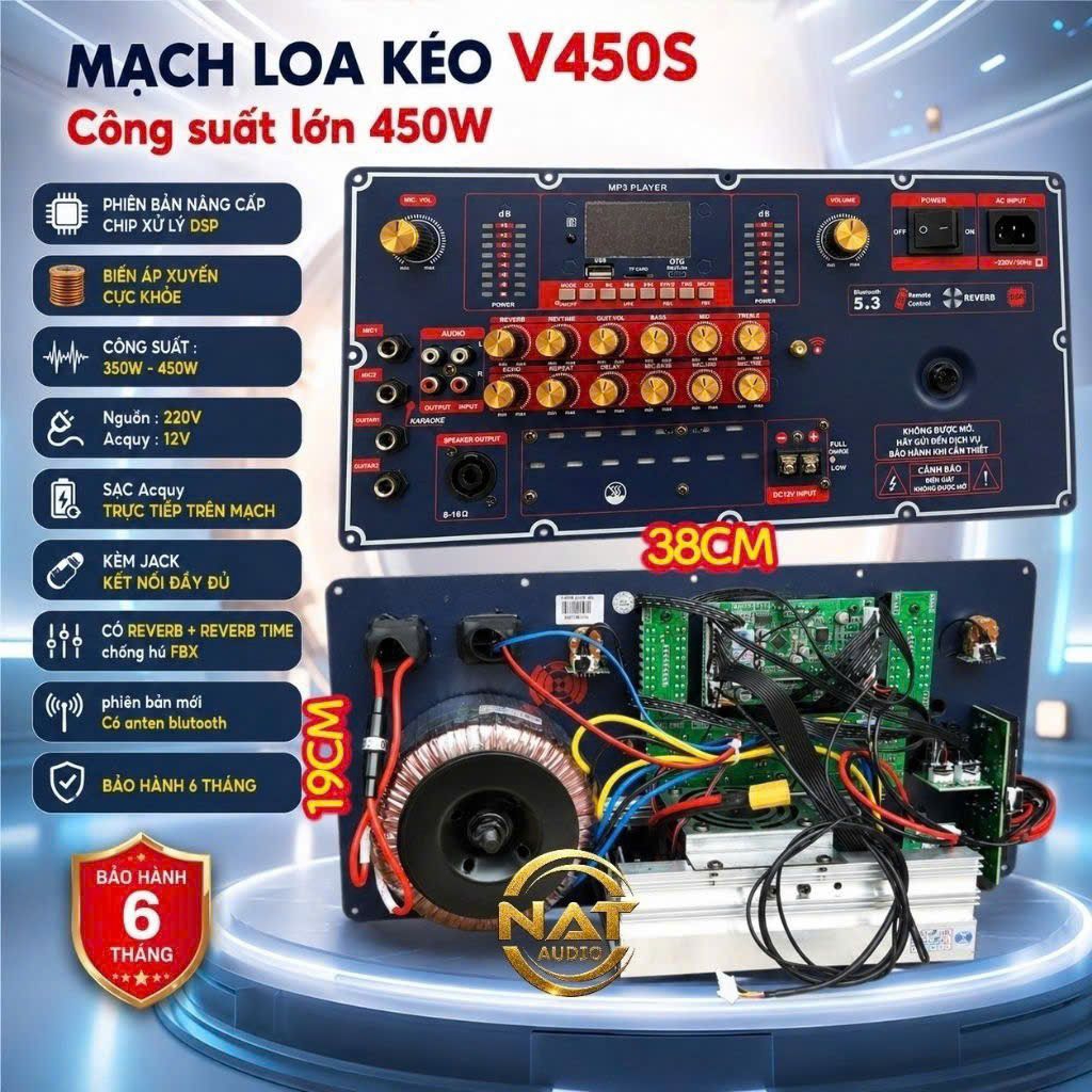 Mạch loa kéo V450S NEW kèm micro Chọn lọc tặng chống lăn