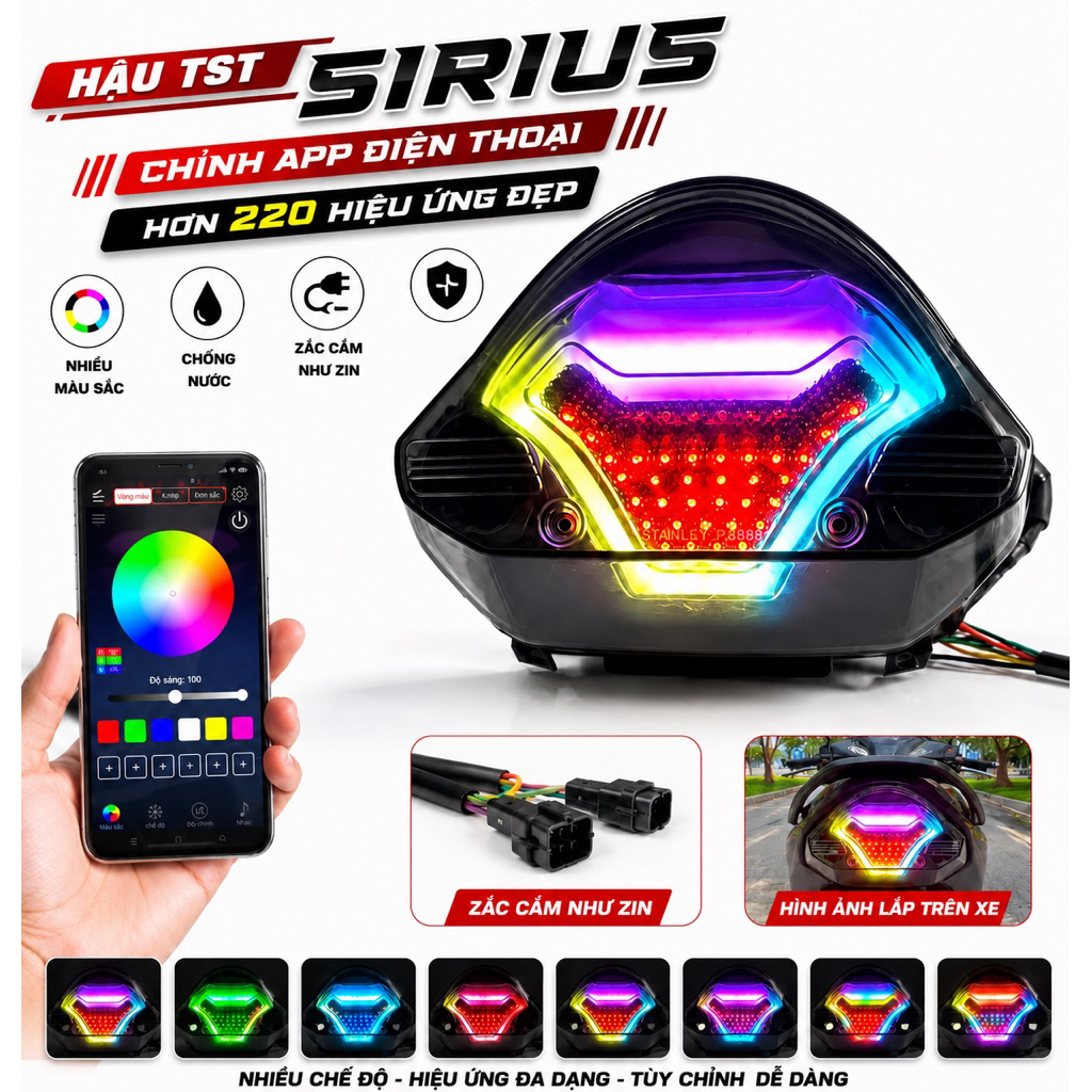 Hậu Tst Sirius 50/110 chỉnh app hơn 220 hiệu ứng .