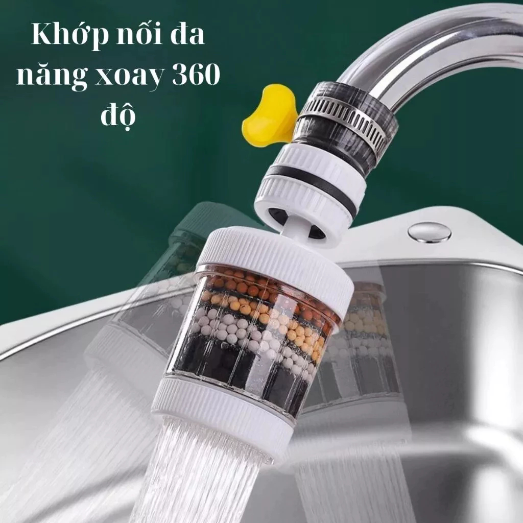 Đầu Lọc Nước 6 Tầng Lọc Cặn Bẩn Đầu Vòi Nước 6 Lớp Lọc- Vòi Lọc Nước Xoay 360 Độ