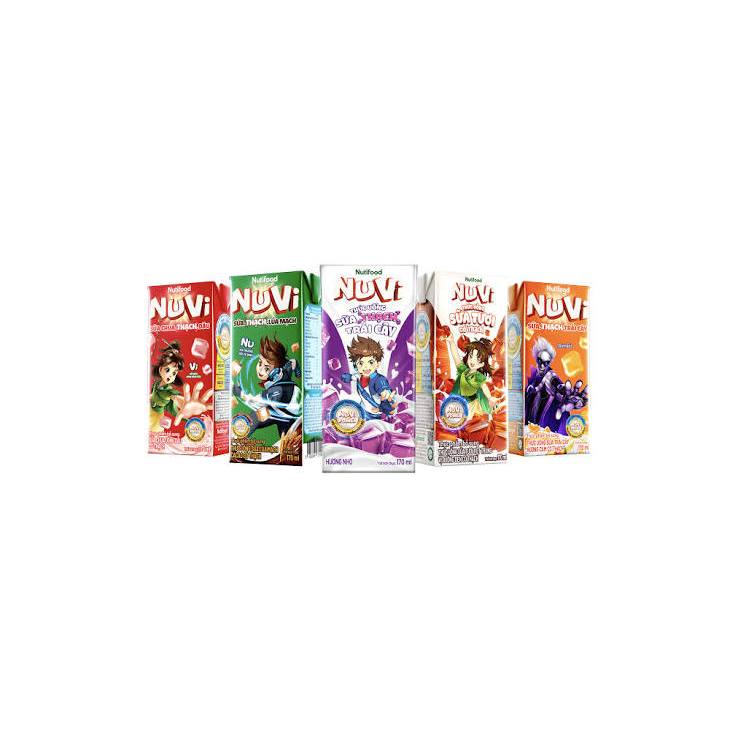 [Lốc 4 Hộp] Sữa Trái Cây Thạch NuVi Nutifood  Đủ Vị 110ml