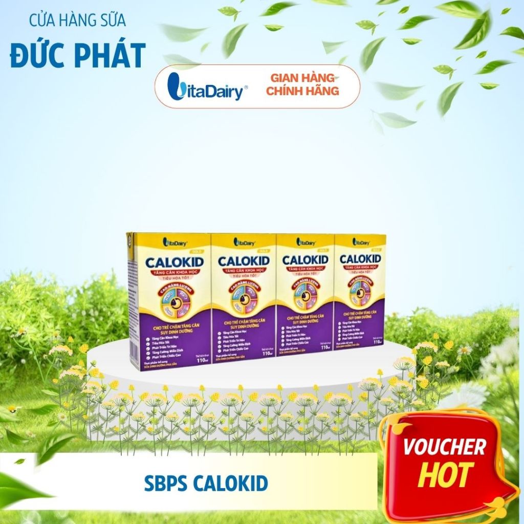 Sữa uống dinh dưỡng Calokid 110ml/180ml ( thùng 48 hộp ) - Vitadairy - Hàng Chính Hãng