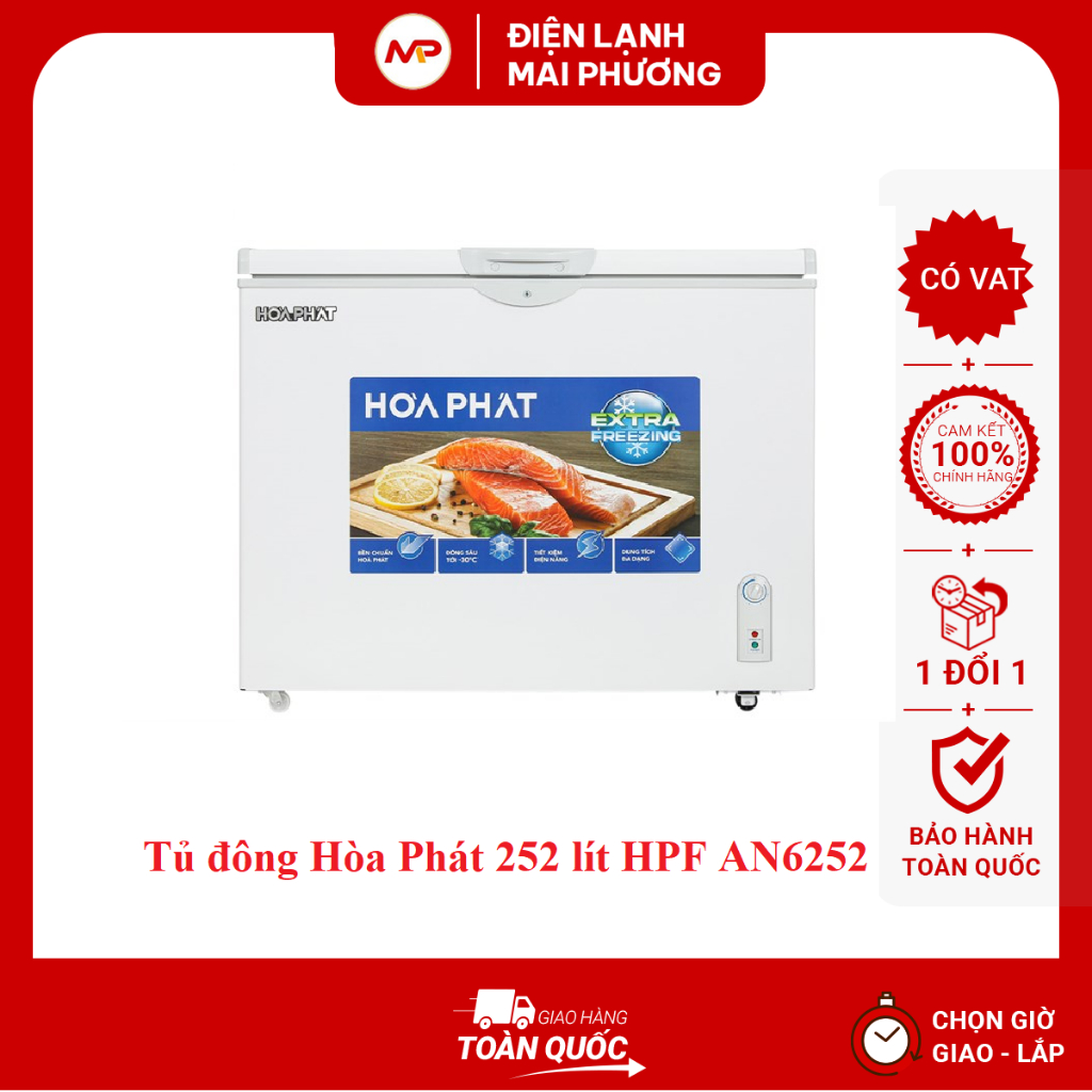 Tủ đông Hòa Phát 252 lít HPF AN6252 - Hàng chính hãng bảo hành 2 năm