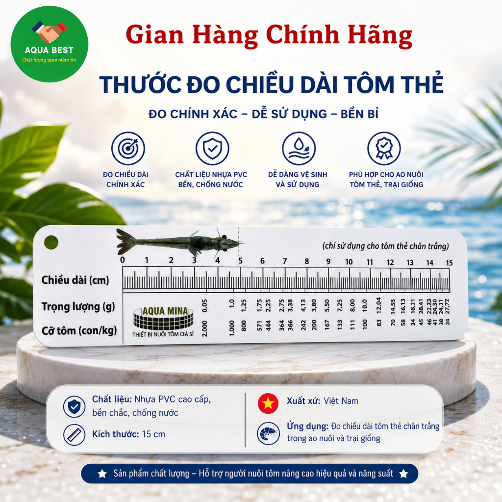 [Chính Hãng] Thước đo chiều dài tôm,Thước đo tôm,Thước đo size tôm, Thước đo kích thước tôm