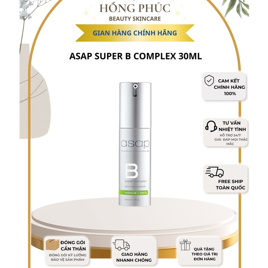 [Hàng công ty]TINH CHẤT CẢI THIỆN NẾP NHĂN, SẮC TỐ VÀ LỖ CHÂN LÔNG ASAP B SUPER COMPLEX WITH NIACINA