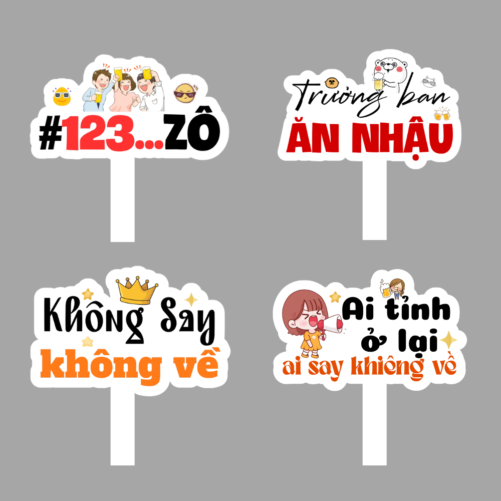 Combo 4 hagtag checkin sinh nhật cho người lớn