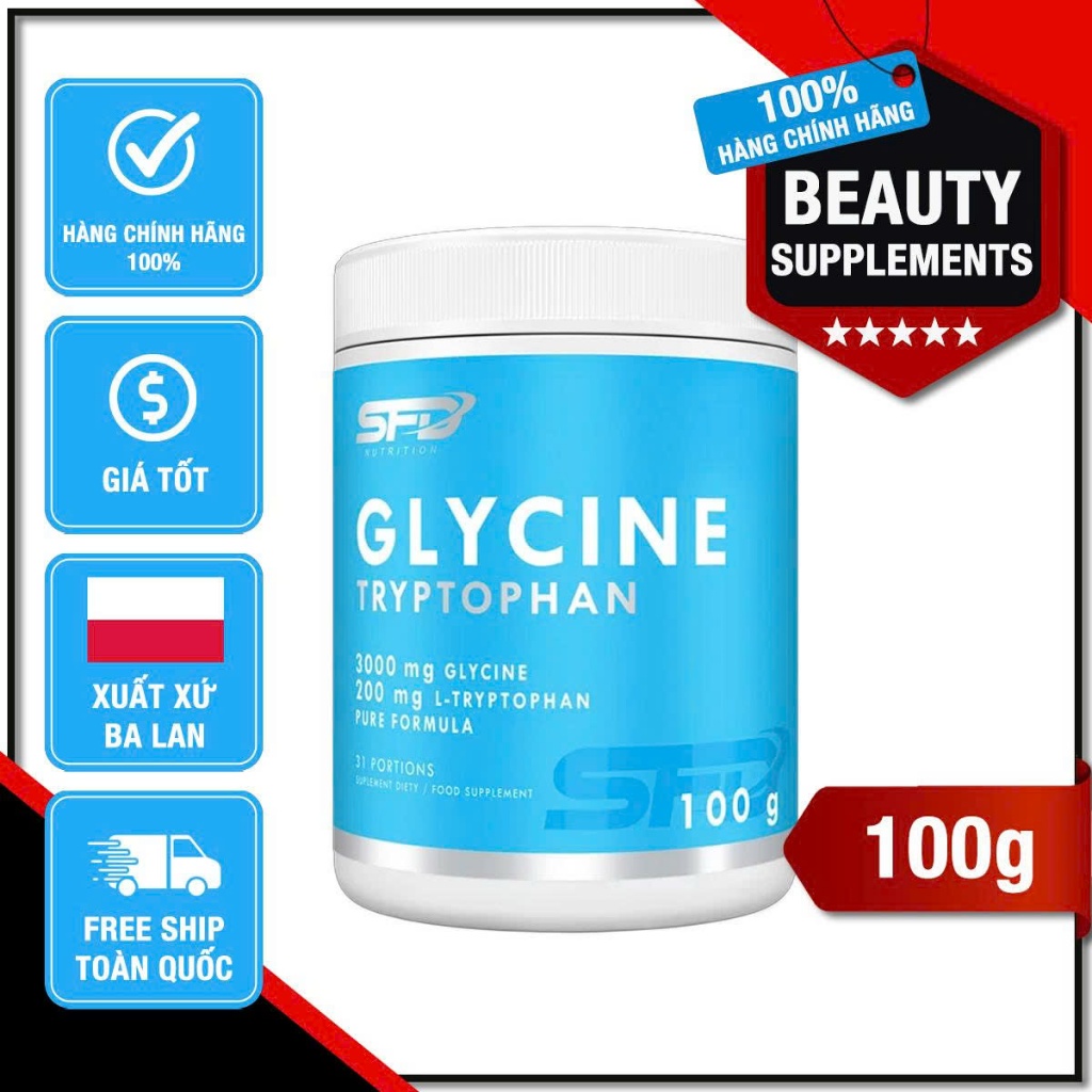Bột Glycine cao cấp bổ sung Tryptophan - 100g SFD