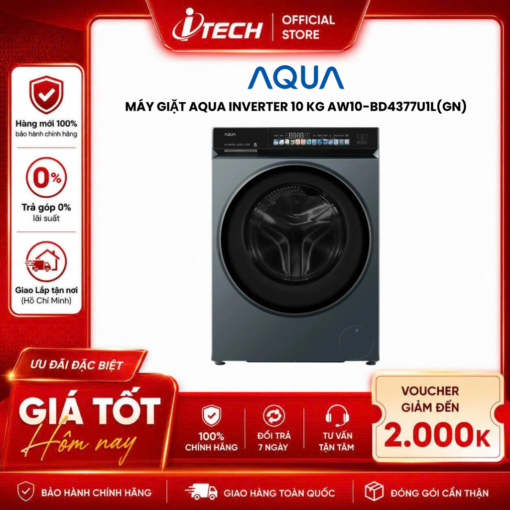 AW10-BD4377U1L - Máy giặt Aqua Inverter 10 kg AW10-BD4377U1L(GN) - Hàng chính hãng