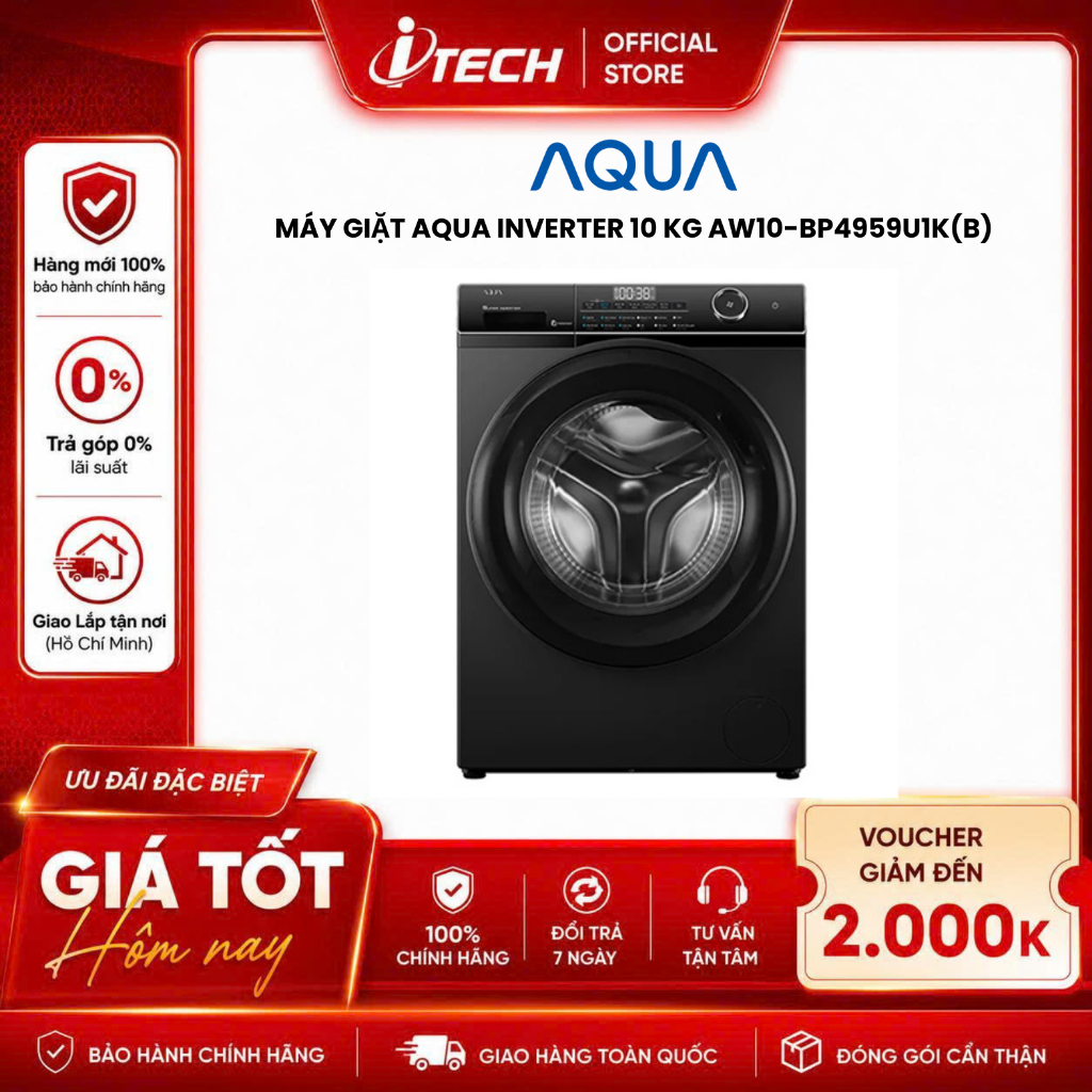 AW10-BP4959U1K - Máy giặt Aqua Inverter 10 kg AW10-BP4959U1K(B) - Hàng chính hãng