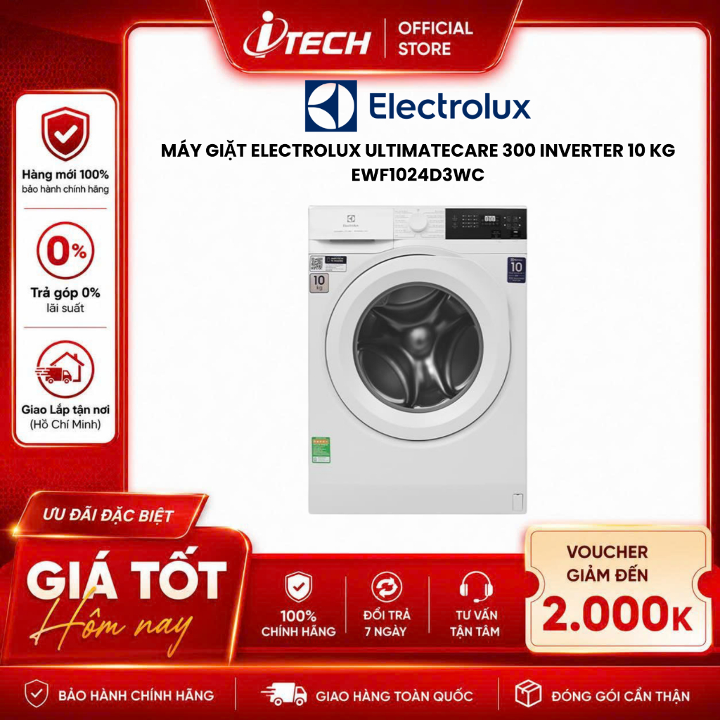 EWF1024D3WC - Máy giặt Electrolux UltimateCare 300 Inverter 10 kg EWF1024D3WC