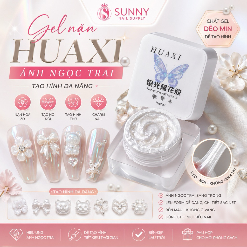 Gel nặn hoa nơ thú nổi Ánh Trai Huaxi gel nặn hoa ánn trai trắng