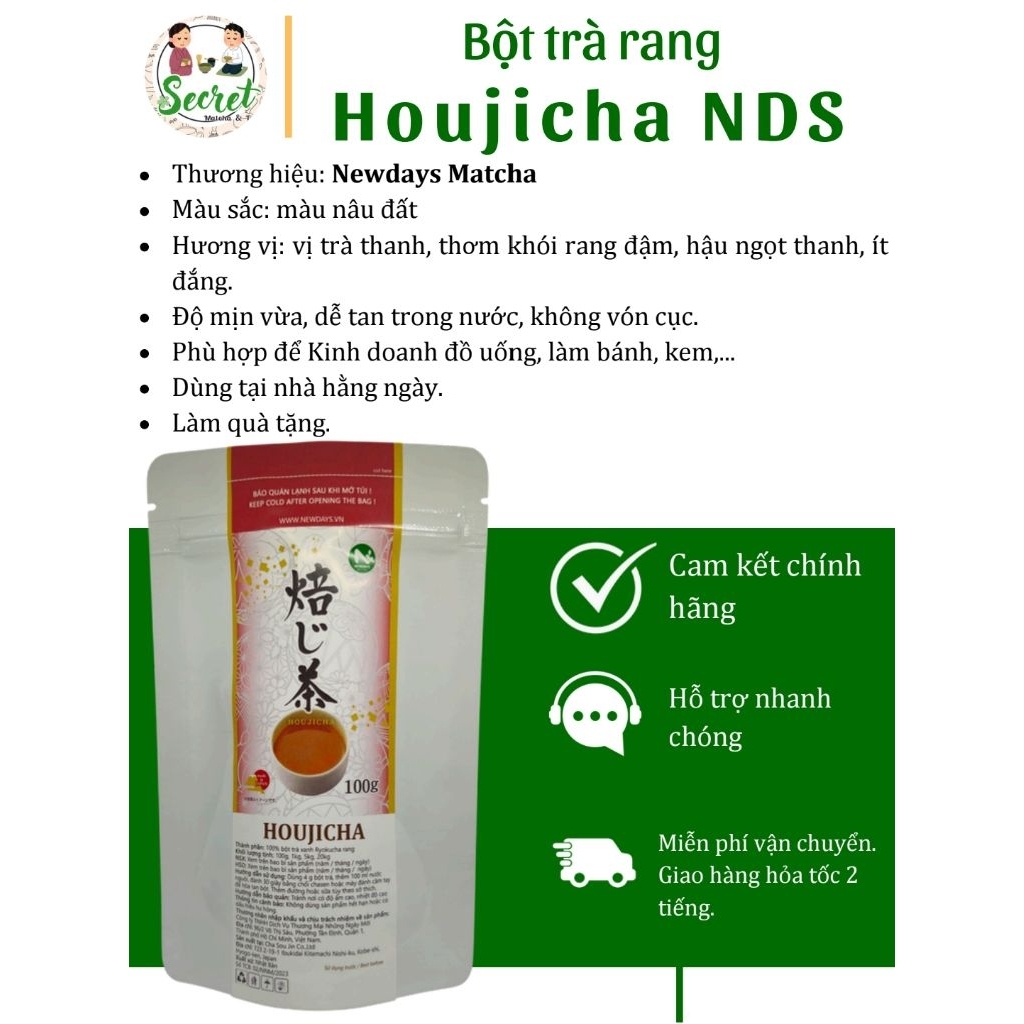 Bột trà rang Houjicha NDS - Newdays Matcha - SECRET SHOP