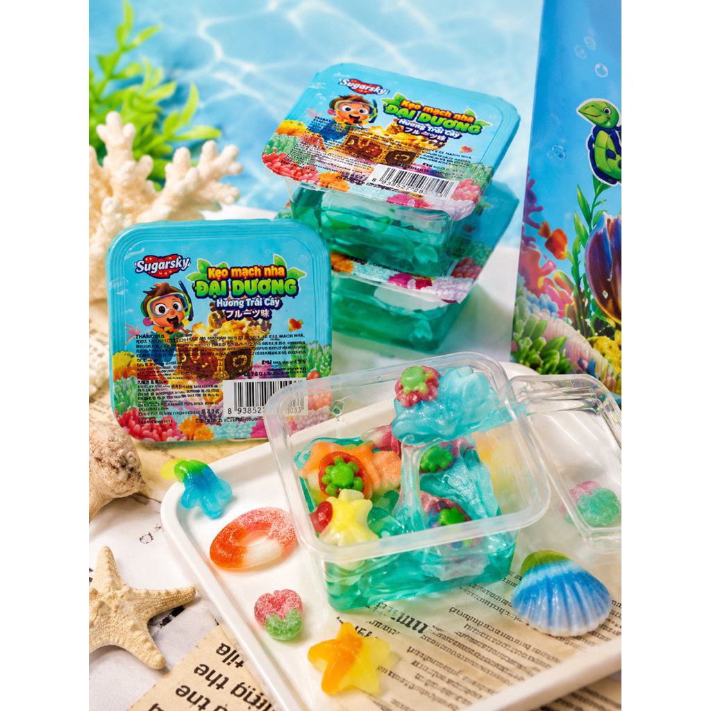 5hu Kẹo Mạch Nha Đại Dương SUGAR SKY, Kẹo Mạch Nha Hình Con Vật Biển, Kẹo Dẻo Con Vật