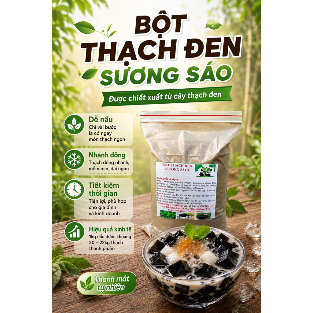 Bột thạch đen ( Sương sáo )