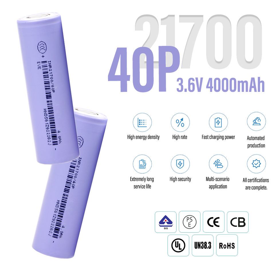 Pin EVE 21700 40P 4000mAh 3.6V Dòng Xả Cao 50A Cell Pin 21700 Chính Hãng