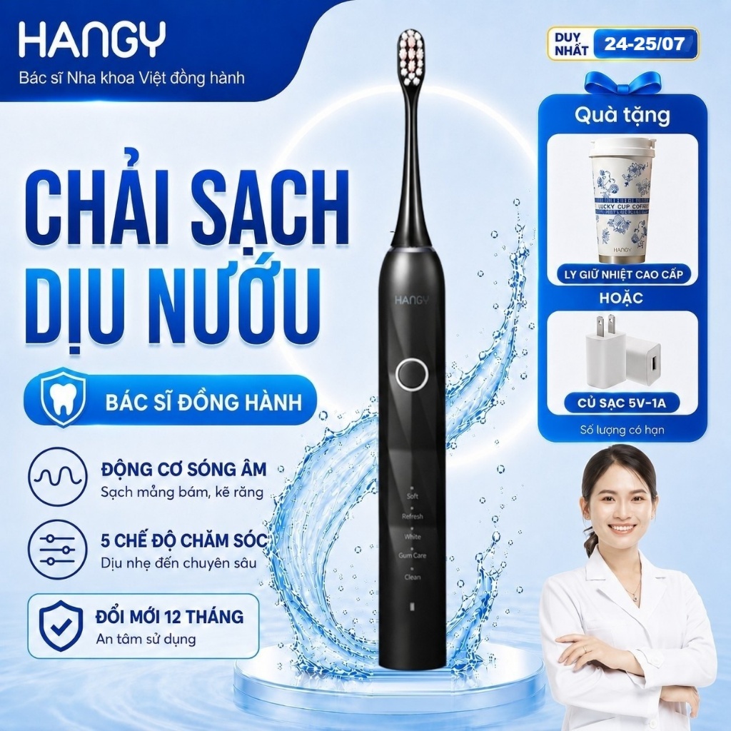 Bàn chải điện HANGY chuẩn nha khoa HY23 Pro & X1
