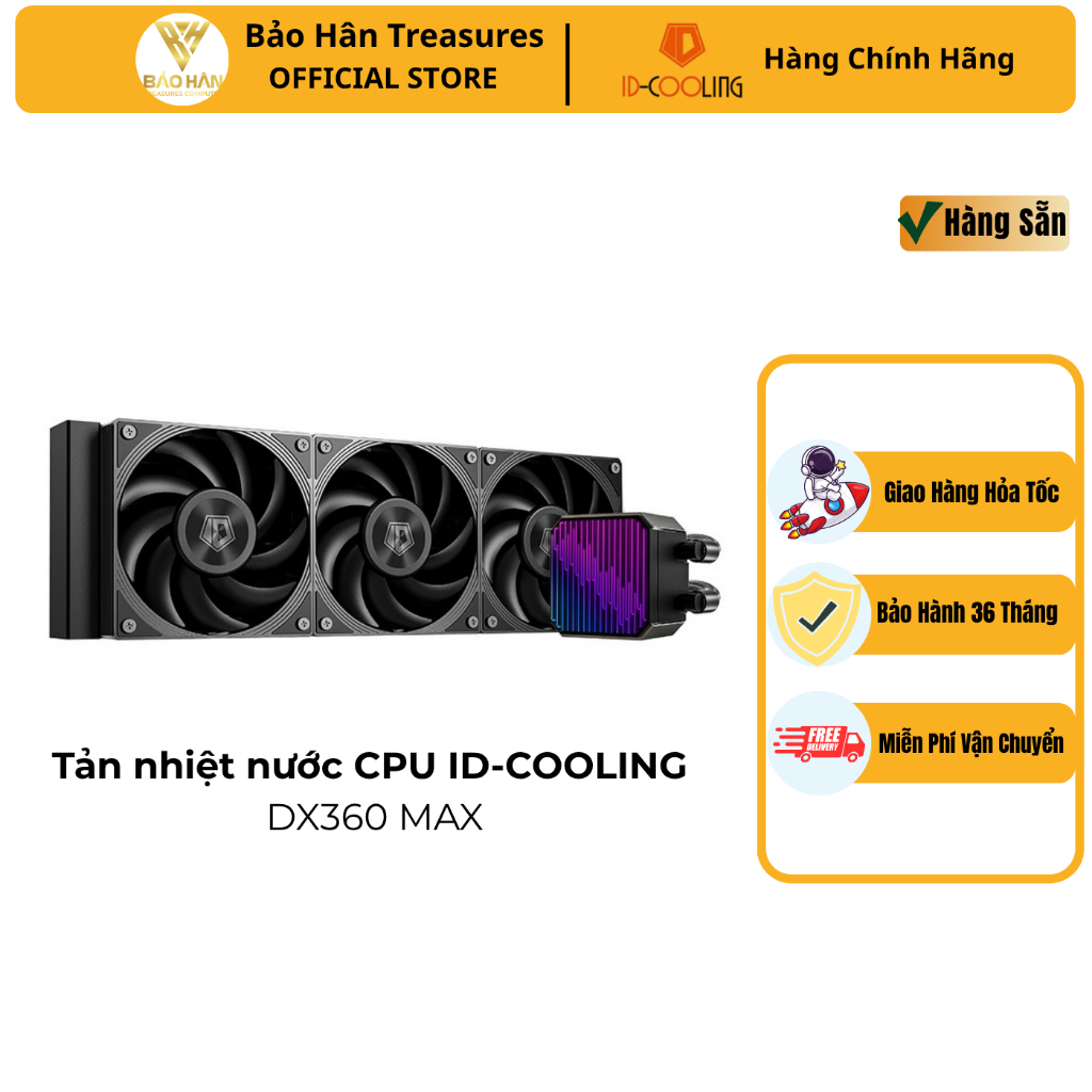 TẢN NHIỆT NƯỚC ID-COOLING DX360 MAX ARGB ( Black / White ) - HÀNG CHÍNH HÃNG
