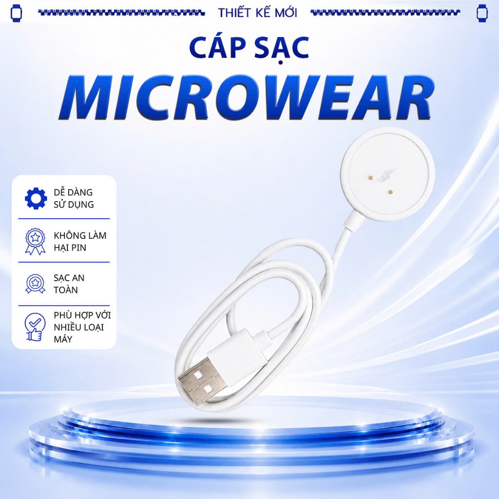 Cáp Sạc Microwear cho Đồng Hồ Thông Minh S8 Ultra 5G | S9 Ultra | X8 Ultra | X9 Ultra | X10 Ultra