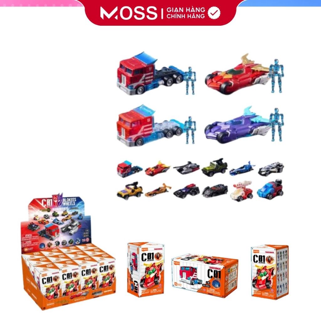[Blokees]Hộp Mù MOSS -Blindbox Mô Hình Siêu Xe Transformers-Wheels C01 Auto Prime-ET46 8935339417958