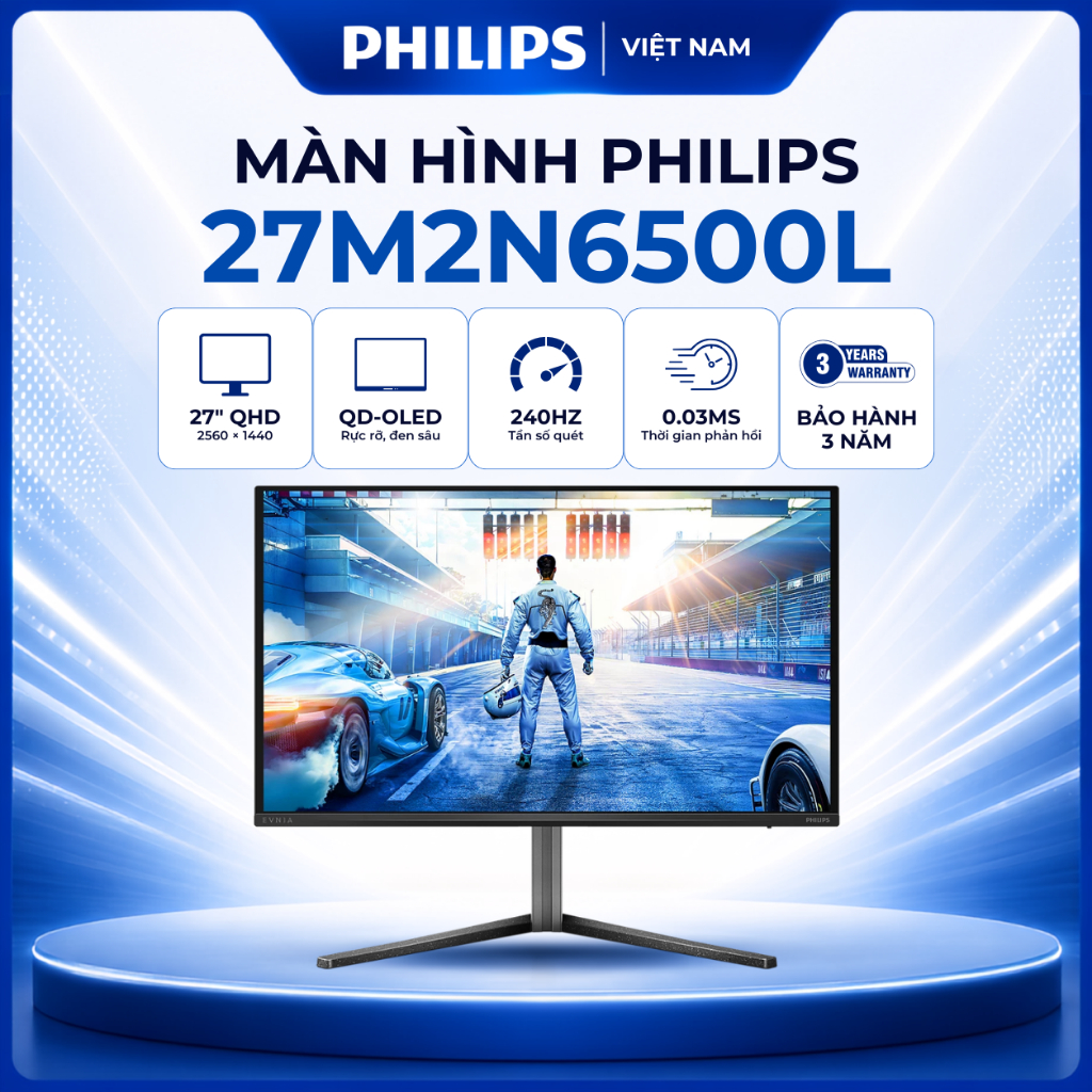 Màn hình Gaming QD-OLED PHILIPS 27M2N6500L 27 inch 2K (QHD / QD-OLED / 240Hz / 0.03ms) - HÀNG CHÍNH 