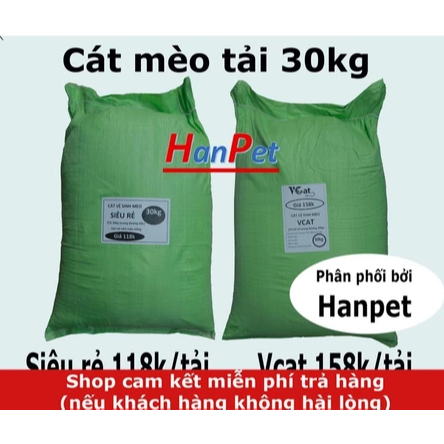 Cát vệ sinh mèo bao 30kg không mùi tải 15kg-30kg