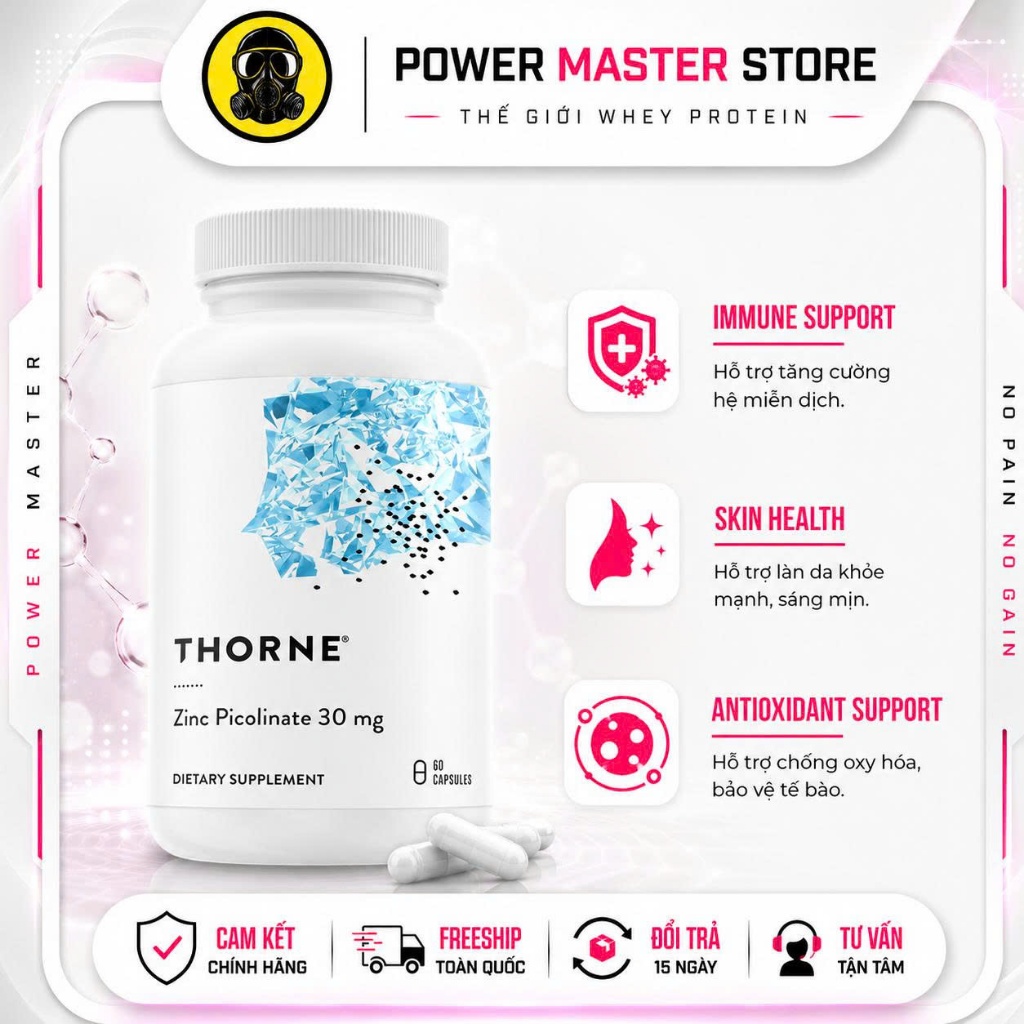 THORNE Zinc Picolinate Bổ Sung Kẽm Cho Chế Độ Dinh Dưỡng Hằng Ngày