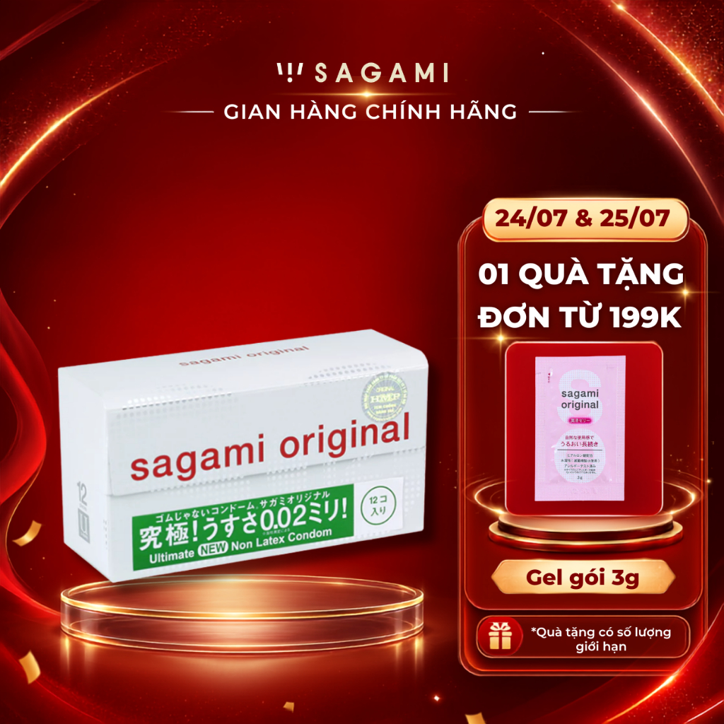 Bao cao su Sagami 002 - siêu mỏng 0.02mm - non latex - hộp 12 chiếc