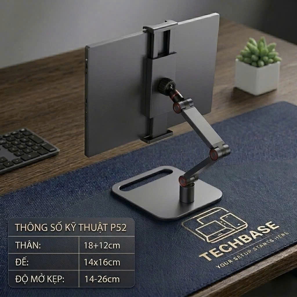 Giá Kẹp, Tay Arm Đỡ Màn Hình Di Động, Tablet, Điện Thoại Kiêm Giá Đỡ Nâng Cao iPad, iPhone, Màn Hình