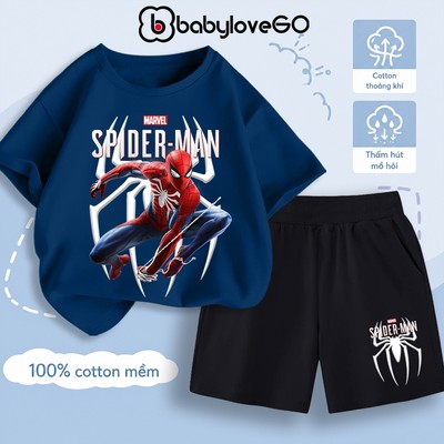 Bộ quần áo cho bé trai MAVEL 2026 đồ bộ BabyloveGO in hình siêu anh hùng chất thun cotton BSPM-MV09